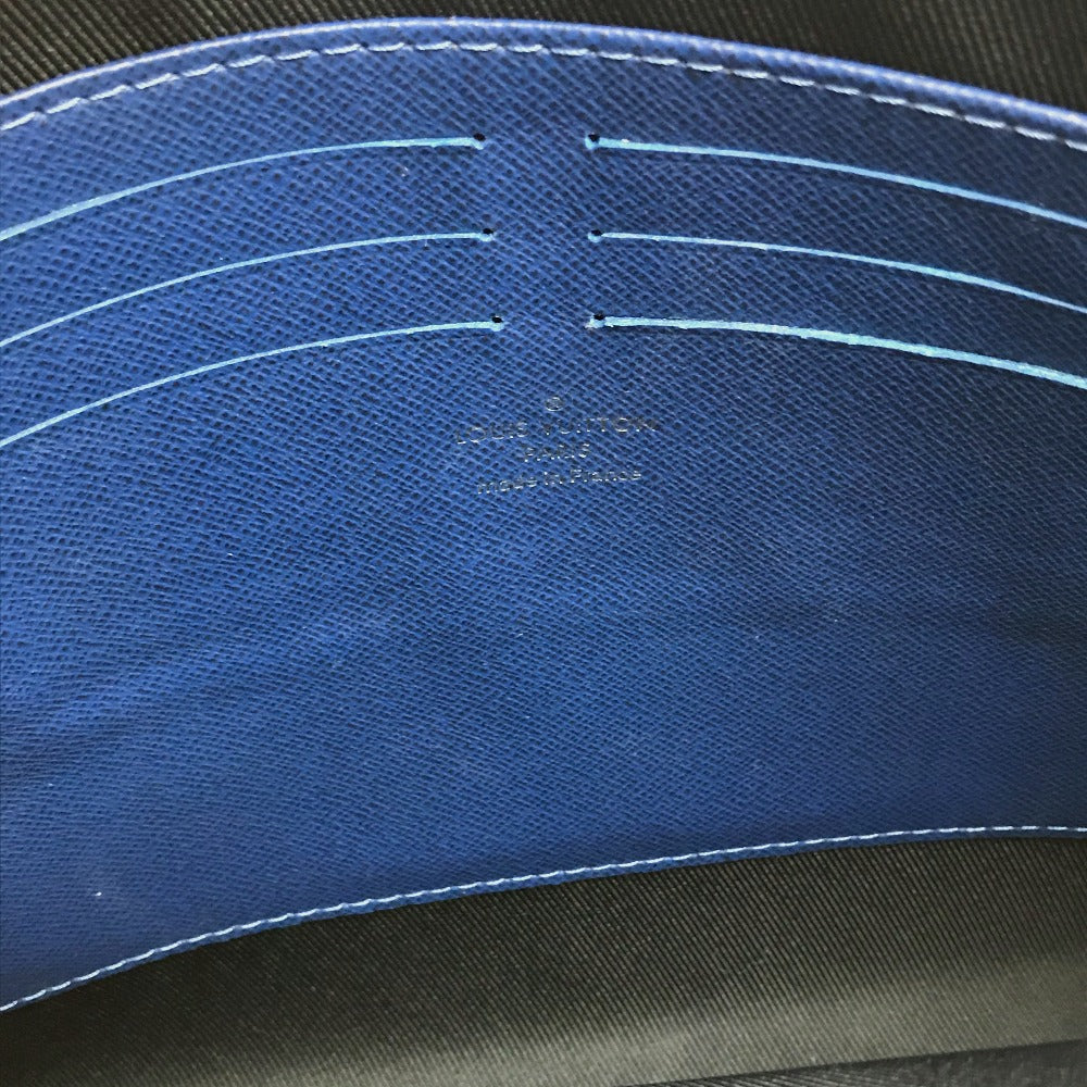 LOUIS VUITTON business bag M30399 Taiga Leather blue Taiga Pochette Voyage MM mens Used