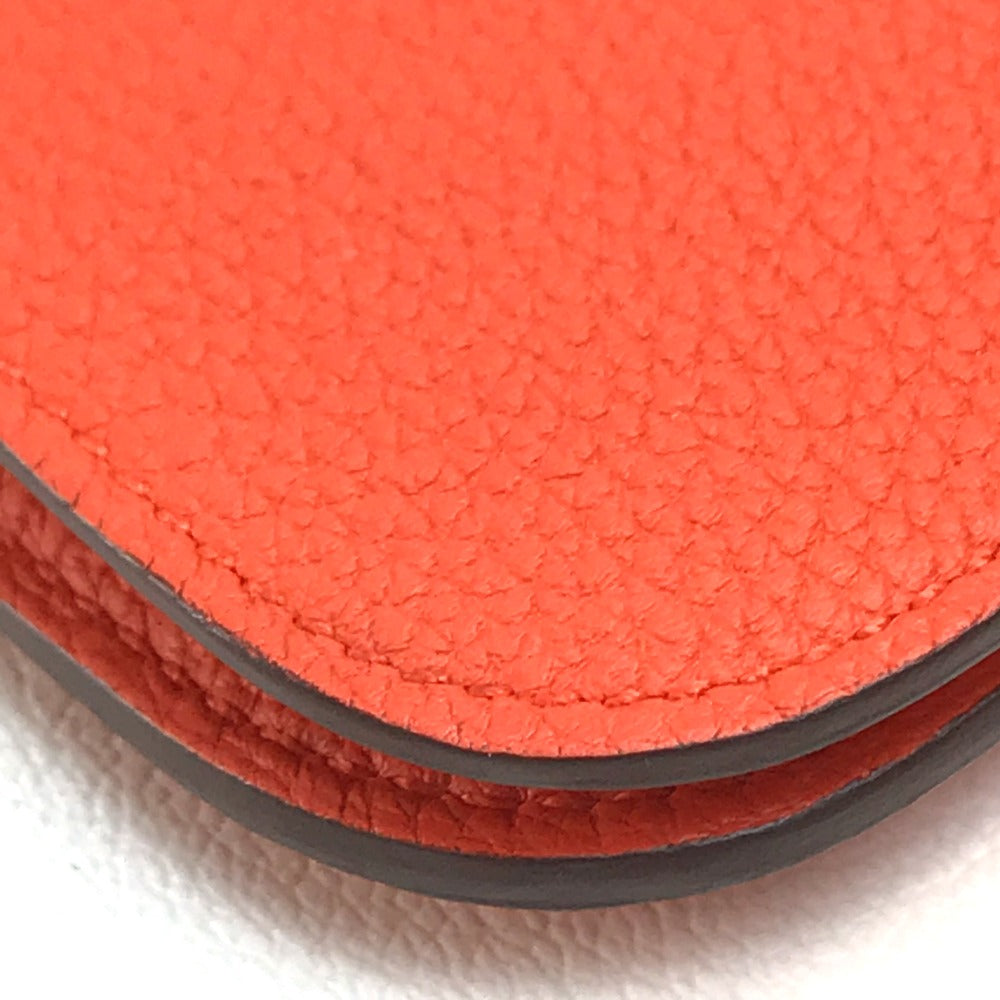 HERMES Long Wallet Purse Togo Orange red Dogon GM Dogon Duo unisex(Unisex) Used