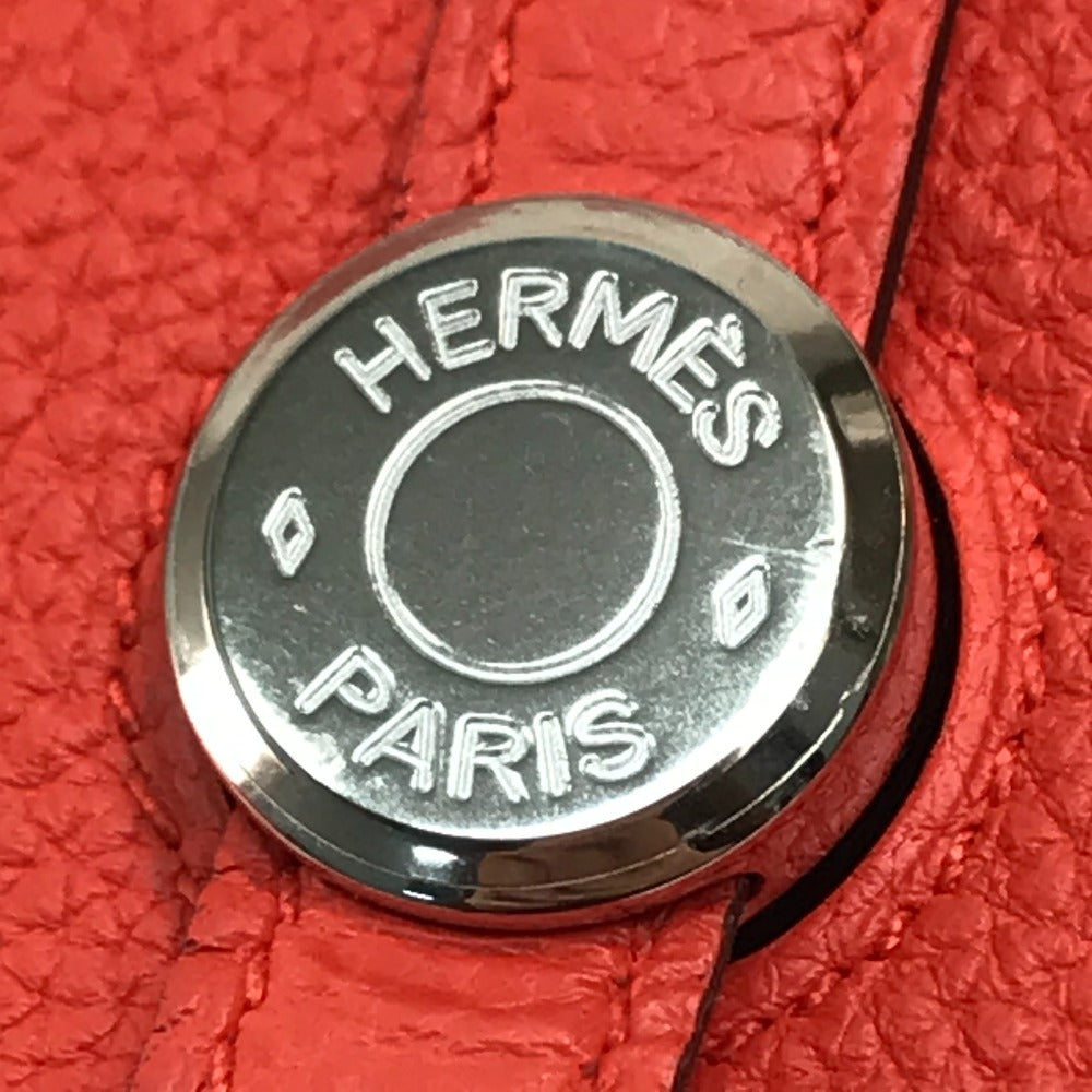 HERMES Long Wallet Purse Togo Orange red Dogon GM Dogon Duo unisex(Unisex) Used