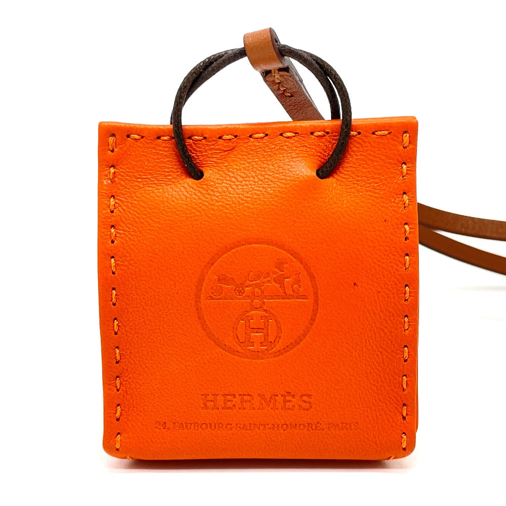 HERMES charm Anjou Miro, Swift, Silver Orange Shopper charm Sac Orange Women Used