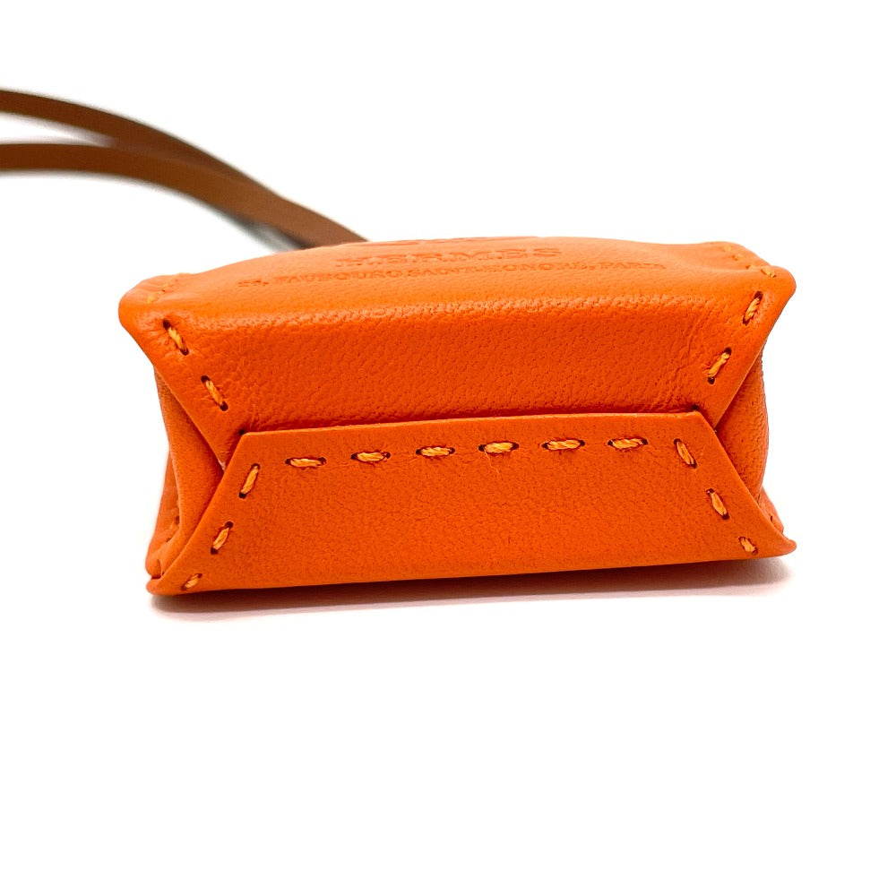 HERMES charm Anjou Miro, Swift, Silver Orange Shopper charm Sac Orange Women Used