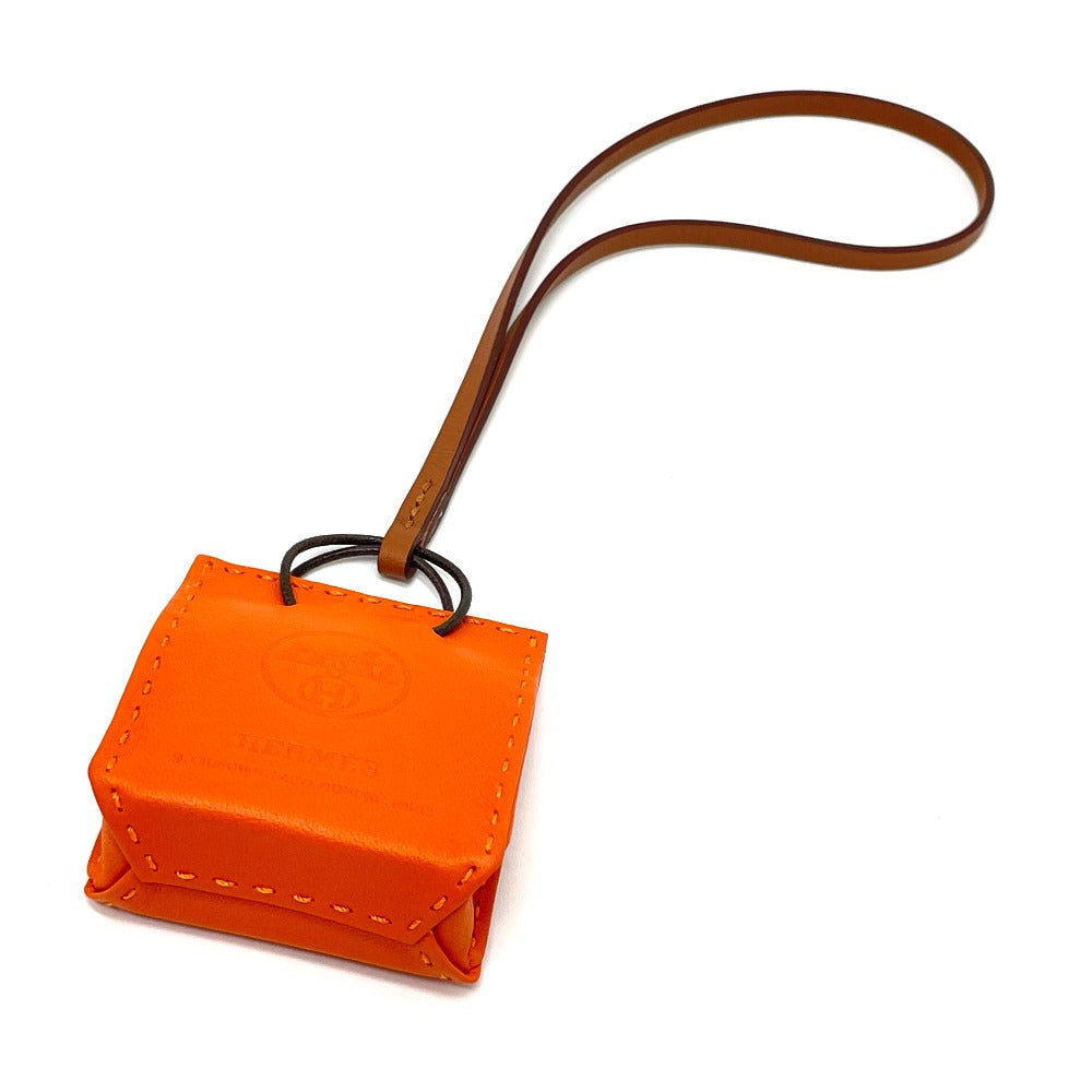 HERMES charm Anjou Miro, Swift, Silver Orange Shopper charm Sac Orange Women Used