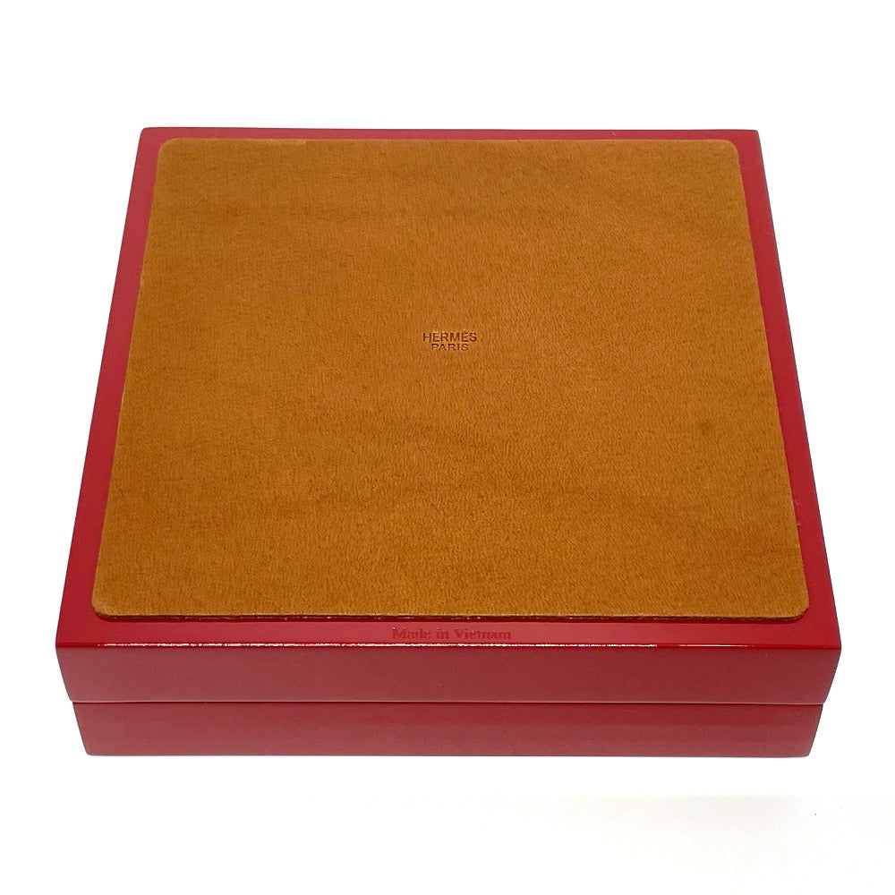 HERMES Accessory case lacquer Bordeaux H logo H Dot BOX lacquer finish