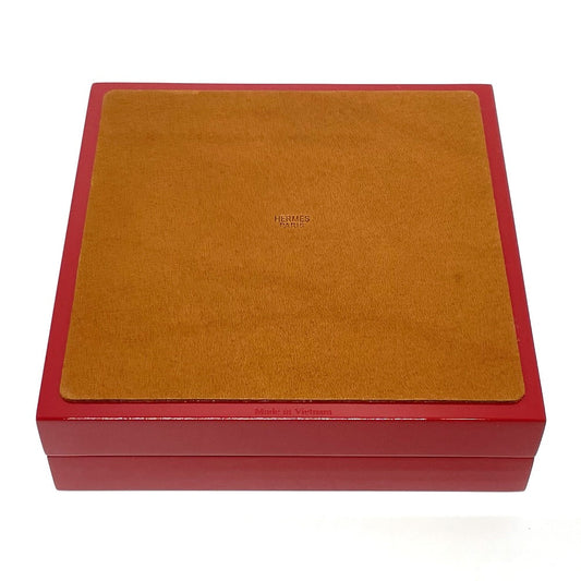 HERMES Accessory case lacquer Bordeaux H logo H Dot BOX lacquer finish