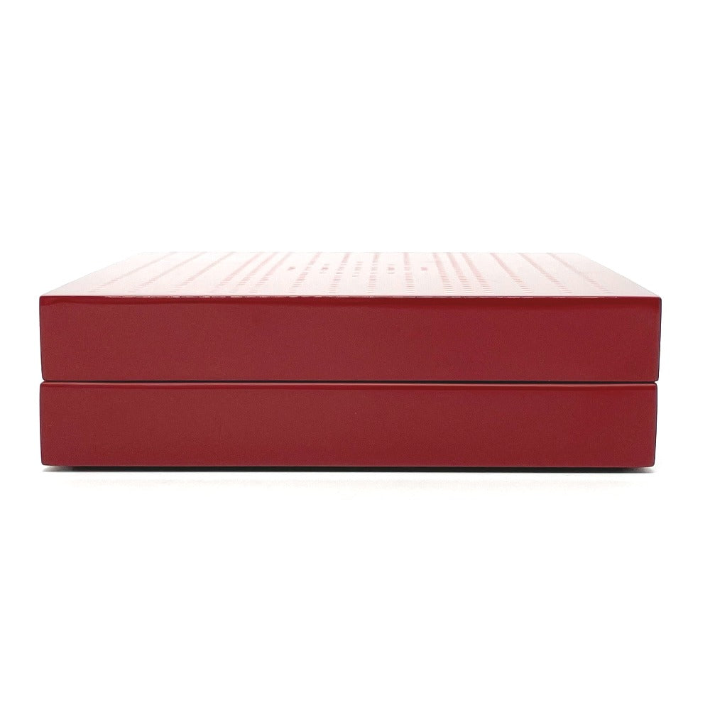 HERMES Accessory case lacquer Bordeaux H logo H Dot BOX lacquer finish