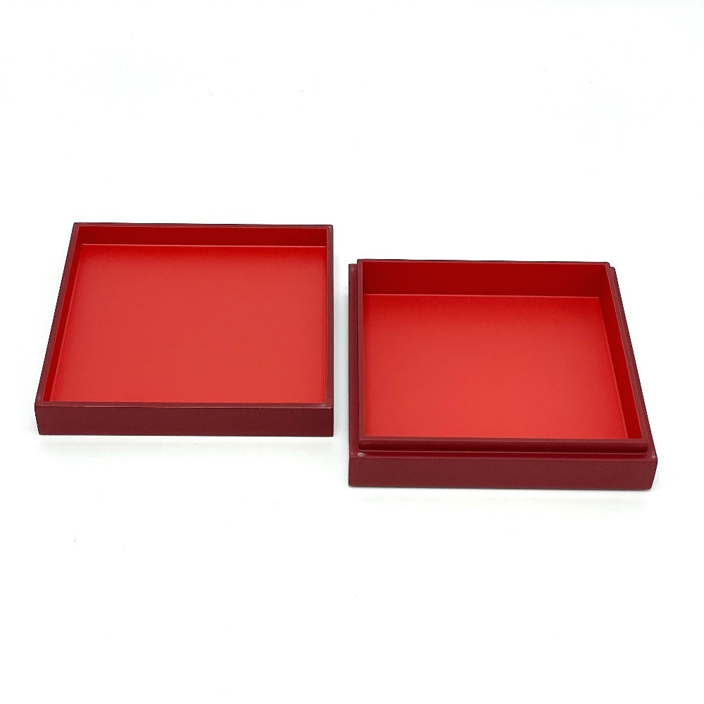 HERMES Accessory case lacquer Bordeaux H logo H Dot BOX lacquer finish