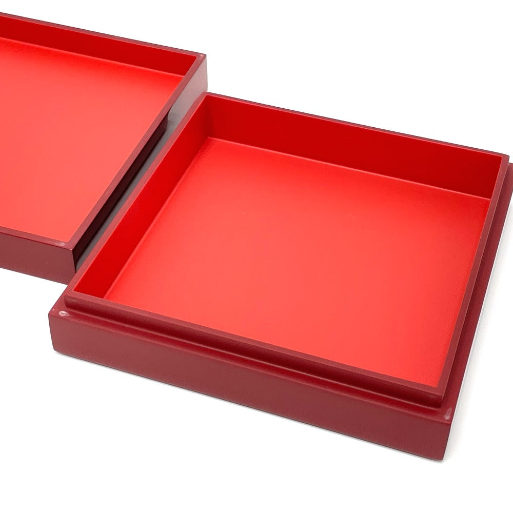 HERMES Accessory case lacquer Bordeaux H logo H Dot BOX lacquer finish