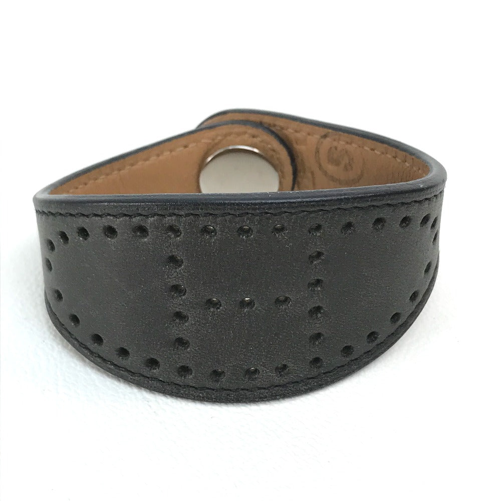 HERMES bracelet leather Black / brown Accessories Evelyn unisex(Unisex) Used