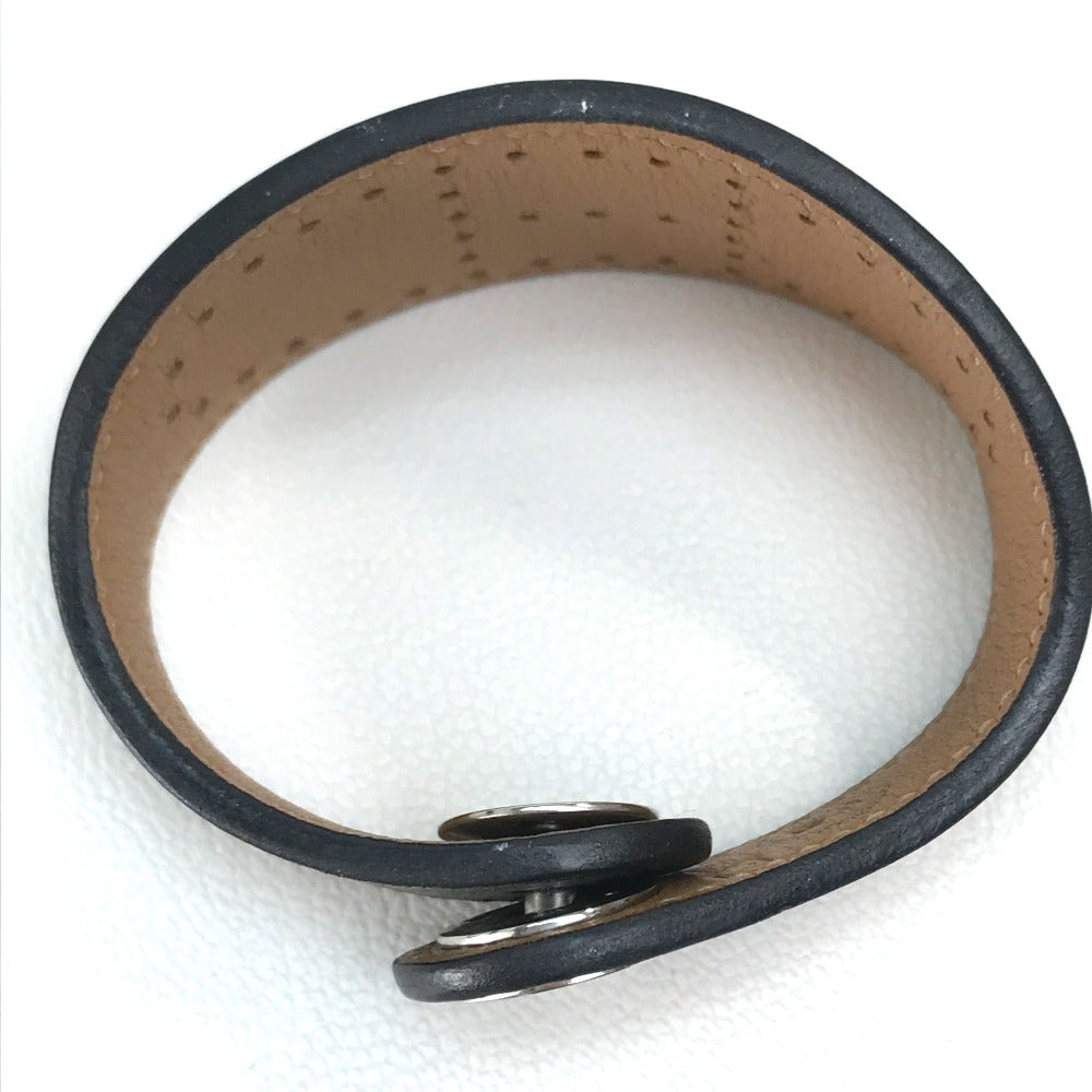 HERMES bracelet leather Black / brown Accessories Evelyn unisex(Unisex) Used