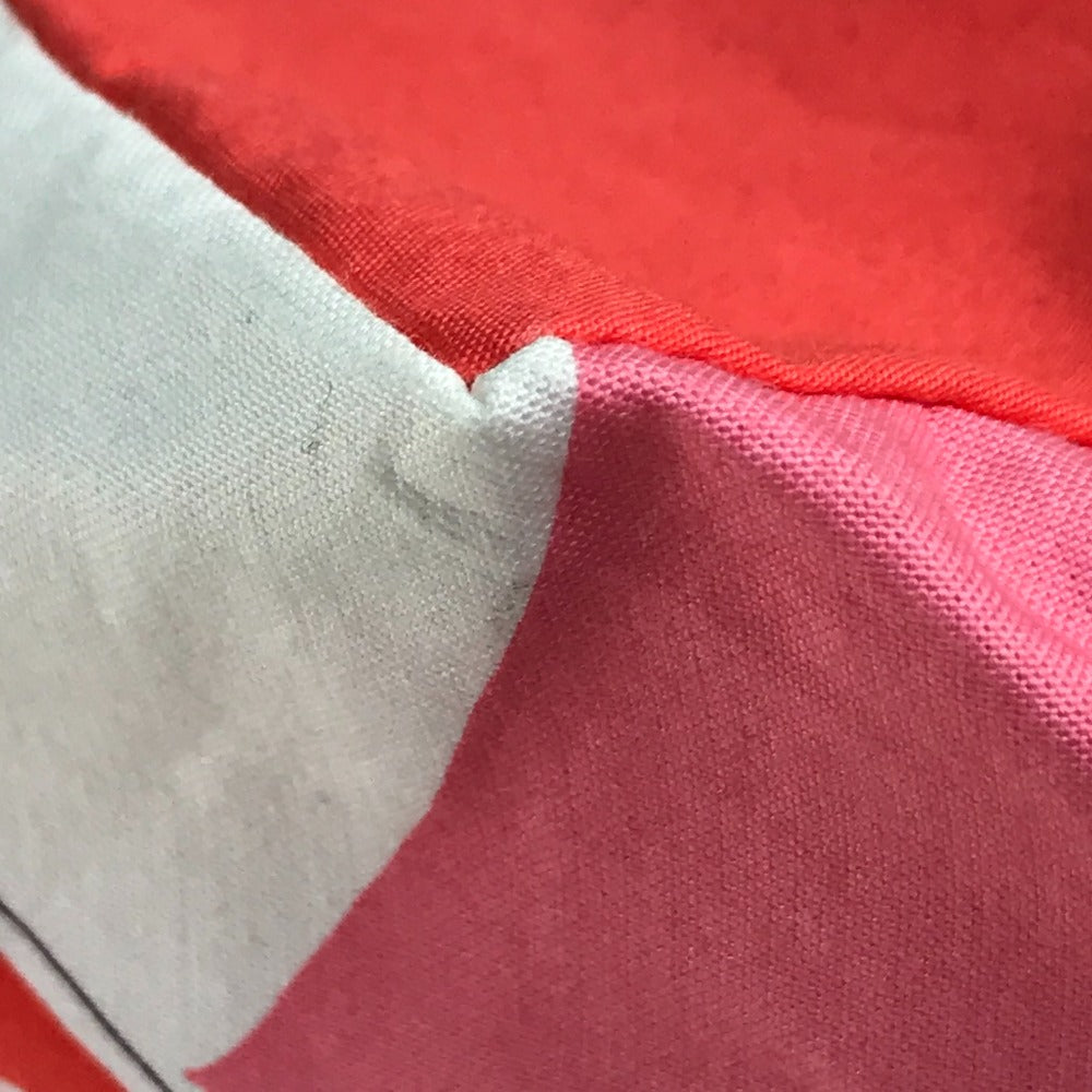 HERMES Tote Bag cotton Pink x Red type Beach bag Cabas Drapeaux au vent Women Used