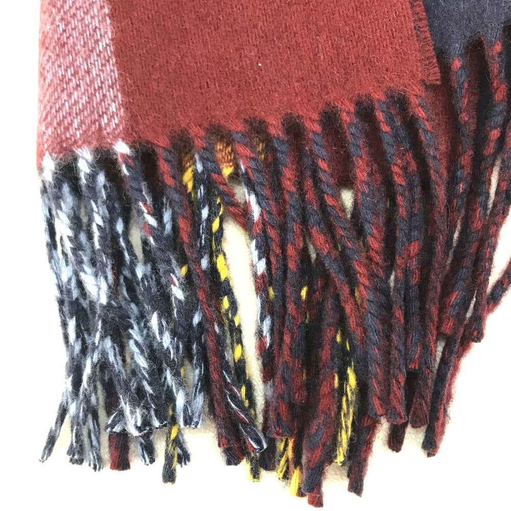 HERMES Scarf cashmere Multicolor / navy Alternate stripe unisex(Unisex) Used