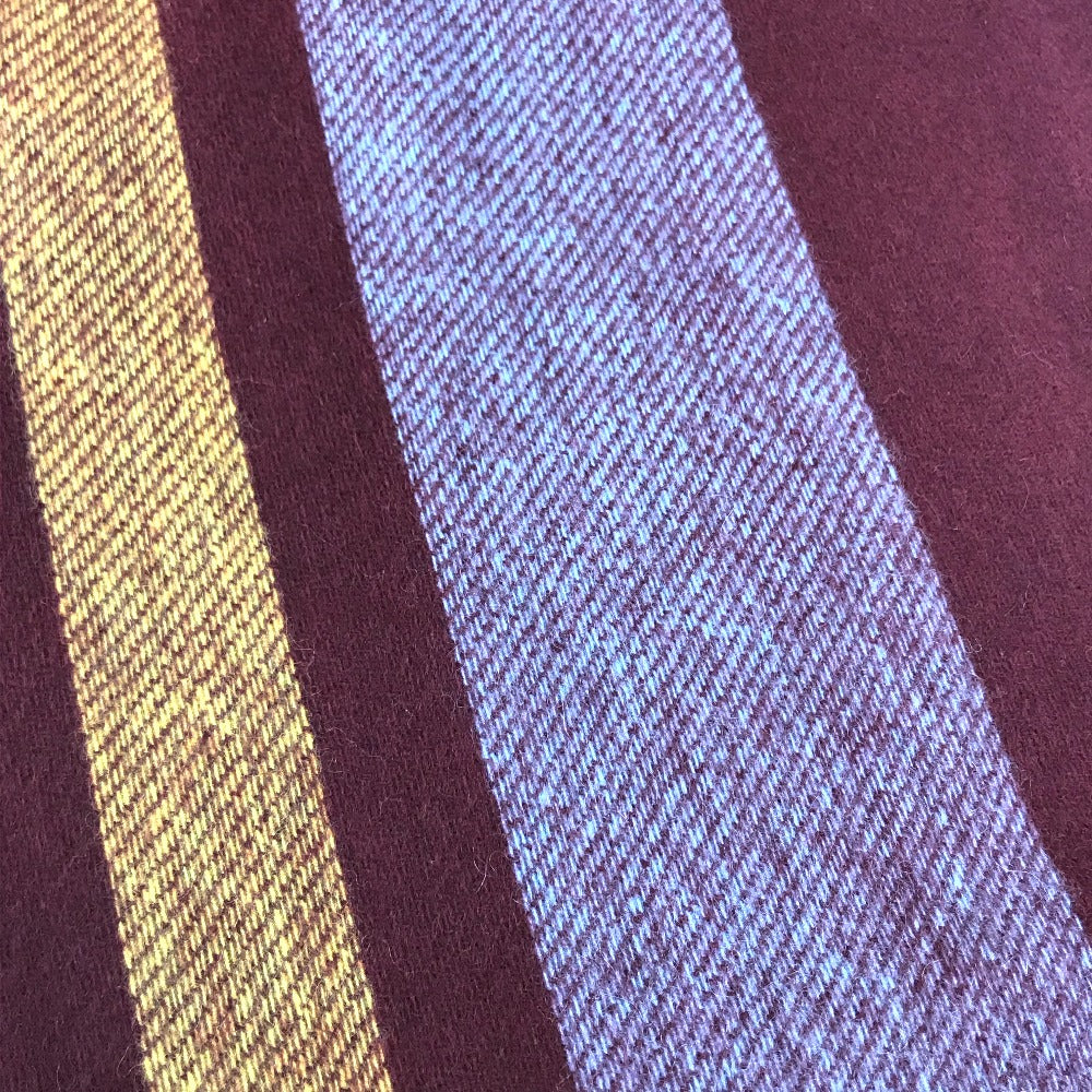 HERMES Scarf cashmere Multicolor / navy Alternate stripe unisex(Unisex) Used