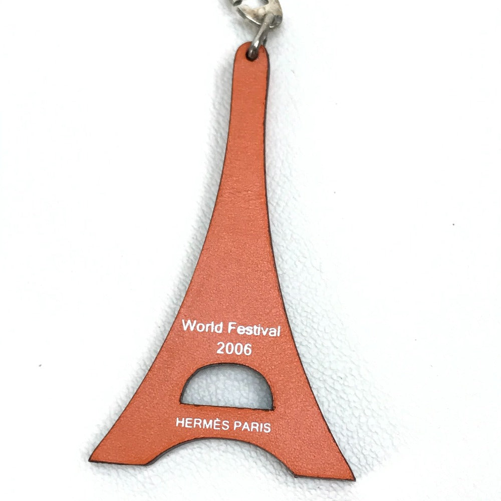 HERMES charm Box scarf Orange Hawaii Limited World Festival 2006 unisex(Unisex) Used