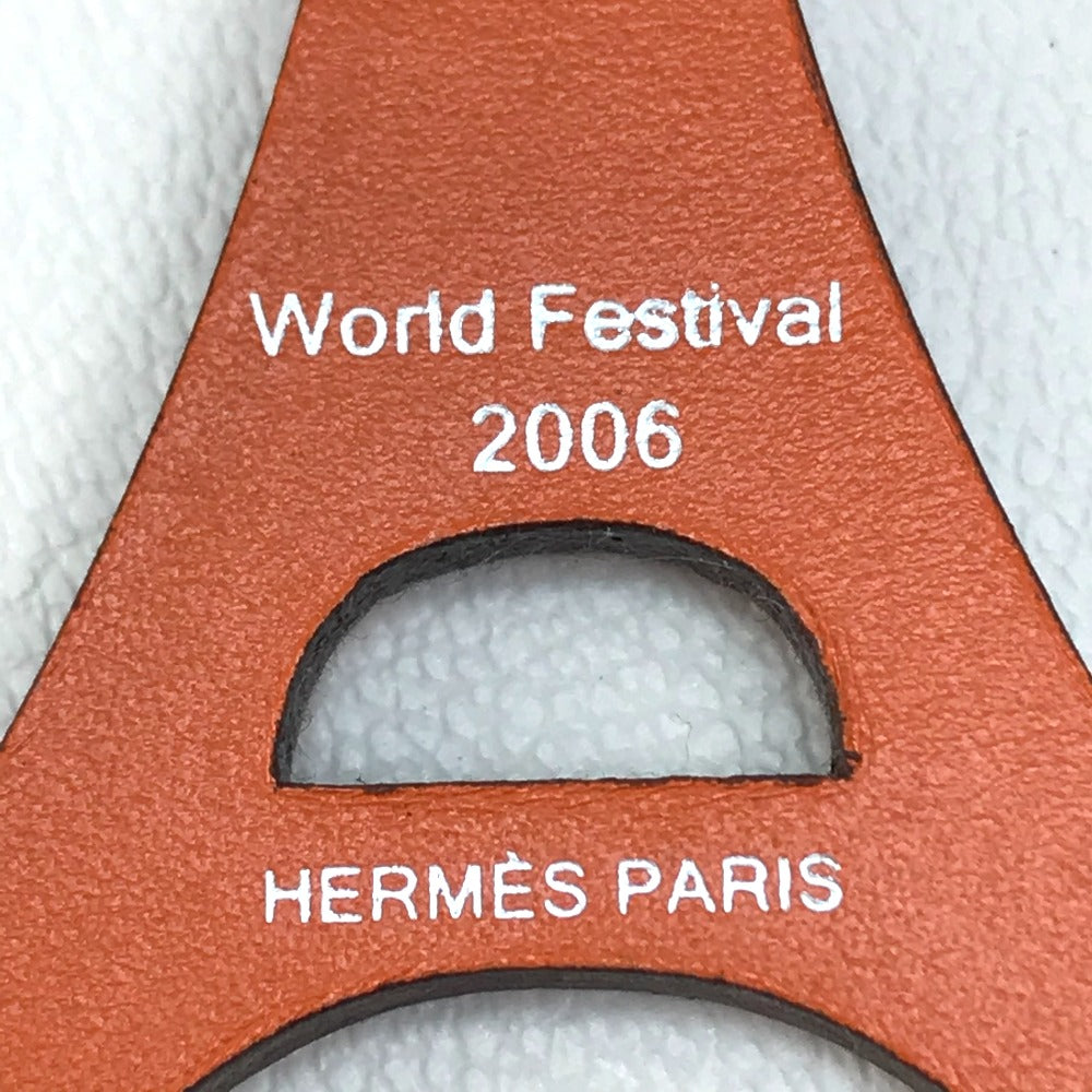 HERMES charm Box scarf Orange Hawaii Limited World Festival 2006 unisex(Unisex) Used