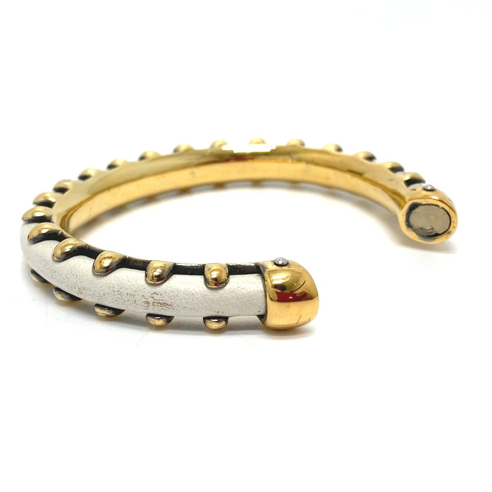HERMES Bangle Metal, Leather white Horseshoe vintage Women Used