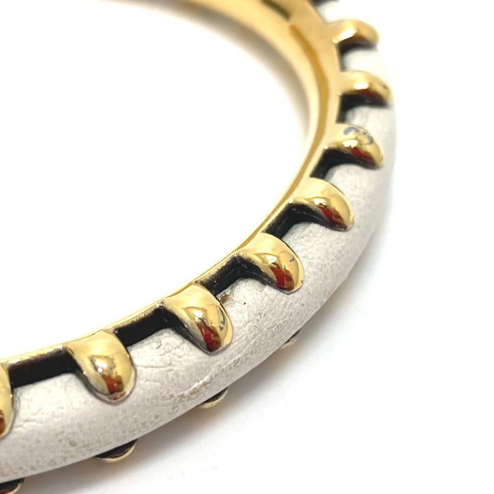 HERMES Bangle Metal, Leather white Horseshoe vintage Women Used