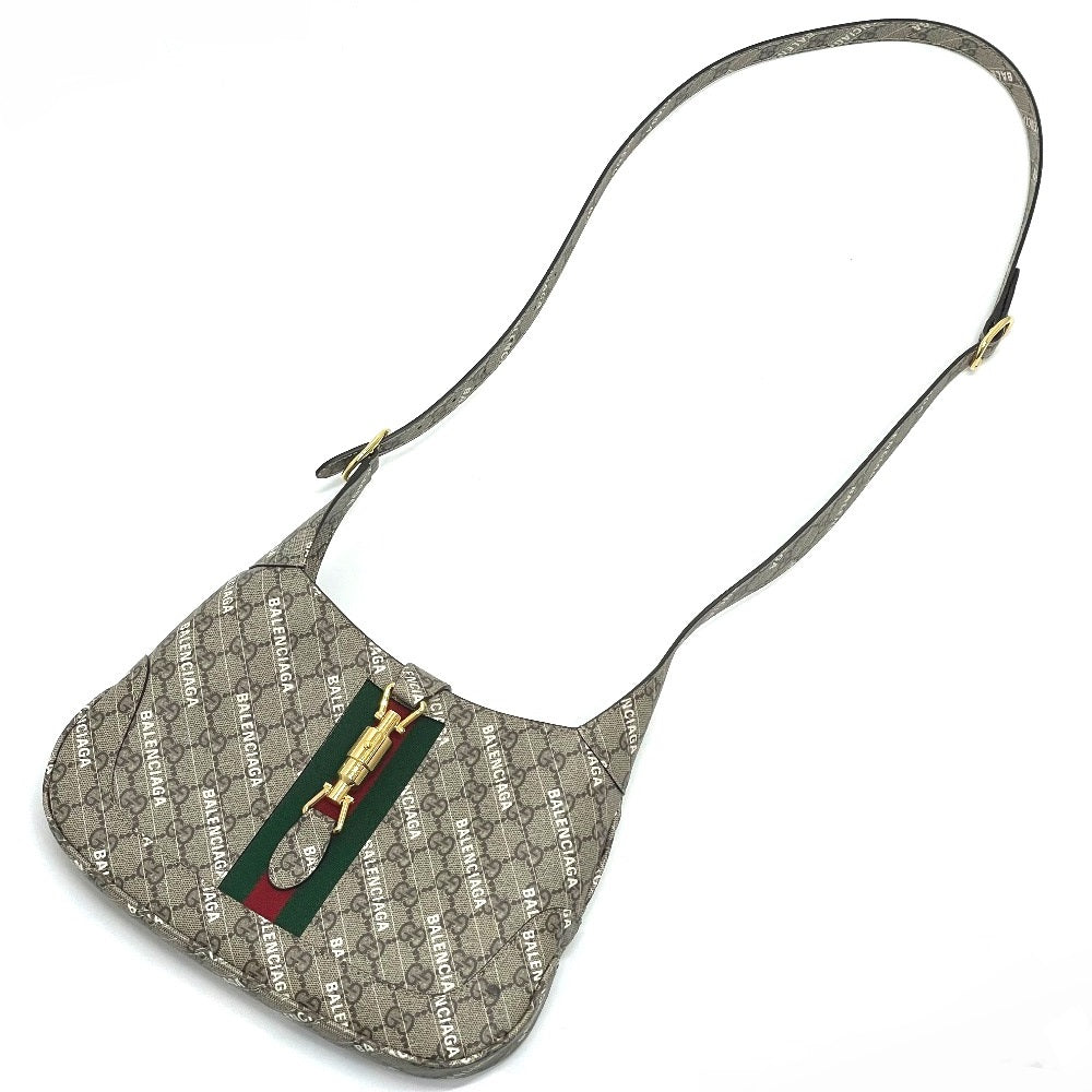 GUCCI Handbag 636706 GG Supreme Canvas beige Balenciaga BALENCIAGA collaboration The Hacker Project Women Used