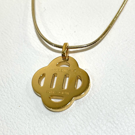 HERMES Necklace SV925 Gold x Blue Chene Dunkle Isatis to Saint Colori Women Used