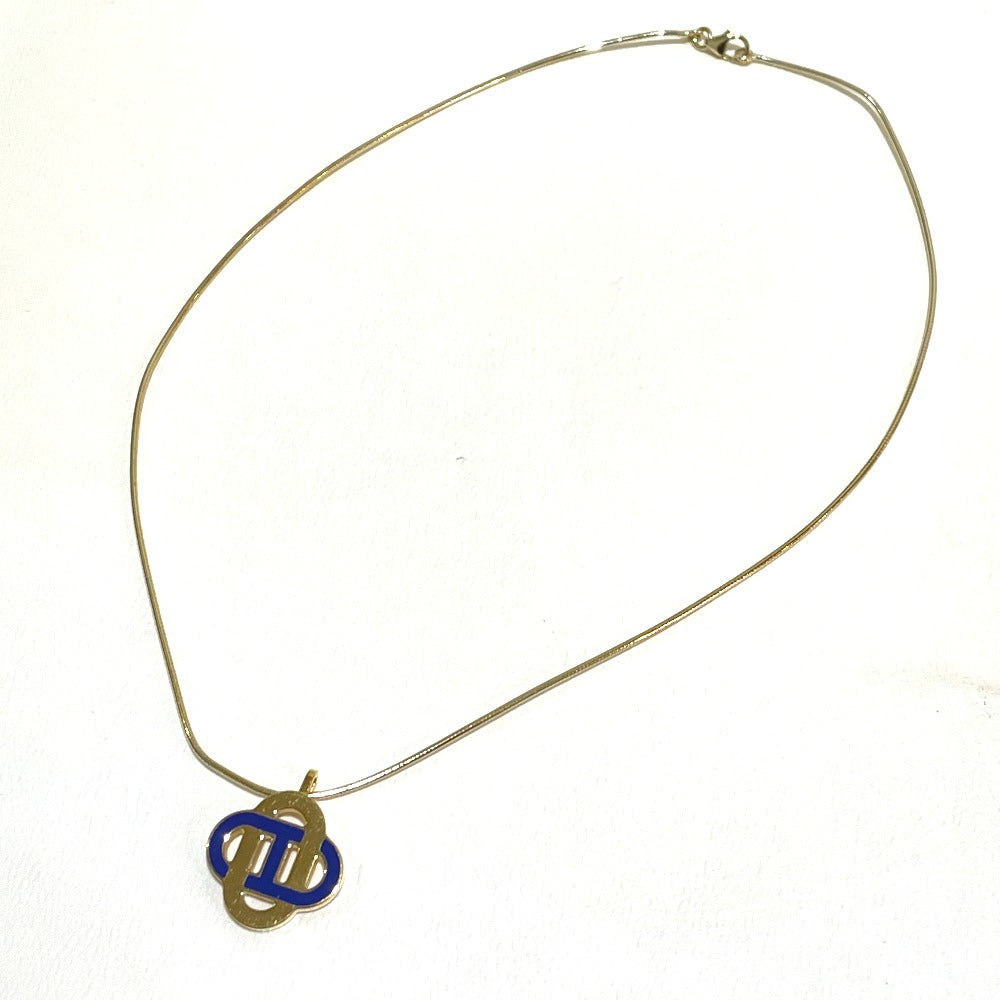 HERMES Necklace SV925 Gold x Blue Chene Dunkle Isatis to Saint Colori Women Used
