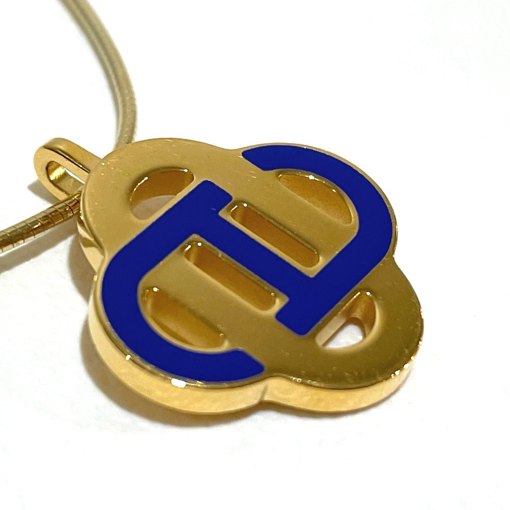 HERMES Necklace SV925 Gold x Blue Chene Dunkle Isatis to Saint Colori Women Used