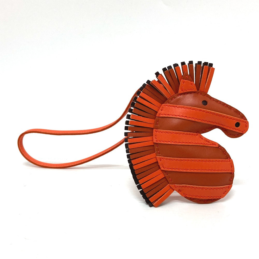 HERMES Bag charm Anyo Miro Orange zebra Gee Gee Savannah