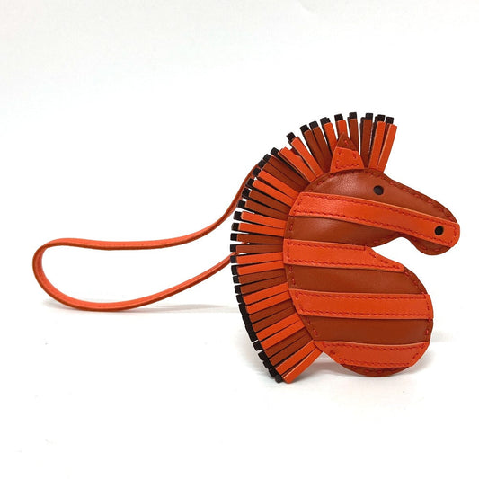 HERMES Bag charm Anyo Miro Orange zebra Gee Gee Savannah