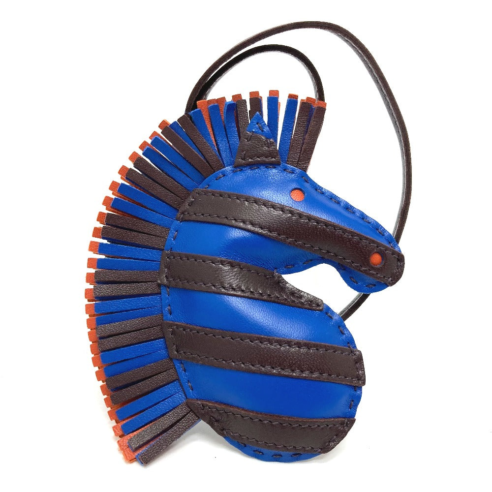 HERMES Bag charm Anyo Miro blue zebra Gee Gee Savannah