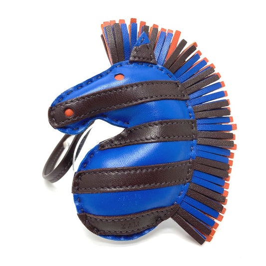 HERMES Bag charm Anyo Miro blue zebra Gee Gee Savannah