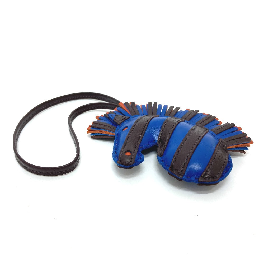 HERMES Bag charm Anyo Miro blue zebra Gee Gee Savannah