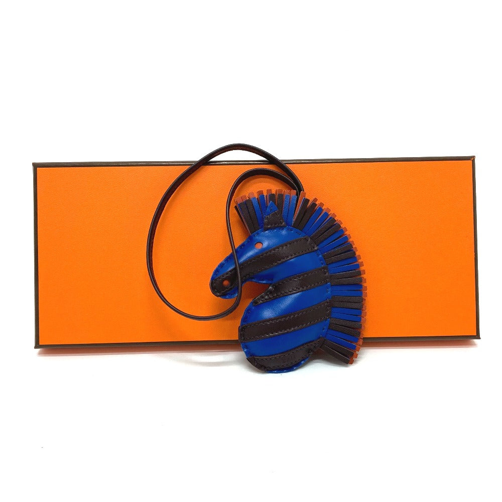 HERMES Bag charm Anyo Miro blue zebra Gee Gee Savannah