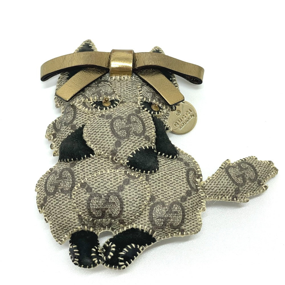 GUCCI charm GG Supreme Canvas beige Fox Guccioli Women Used