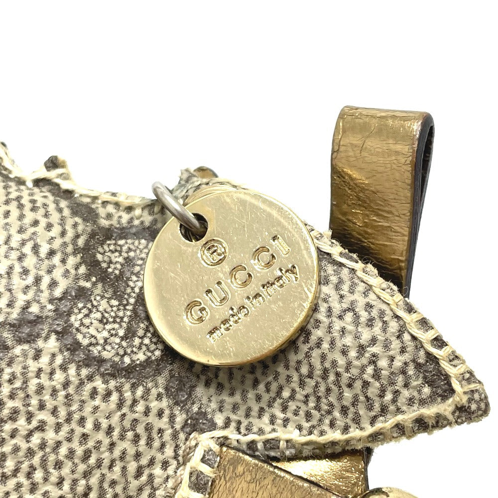 GUCCI charm GG Supreme Canvas beige Fox Guccioli Women Used