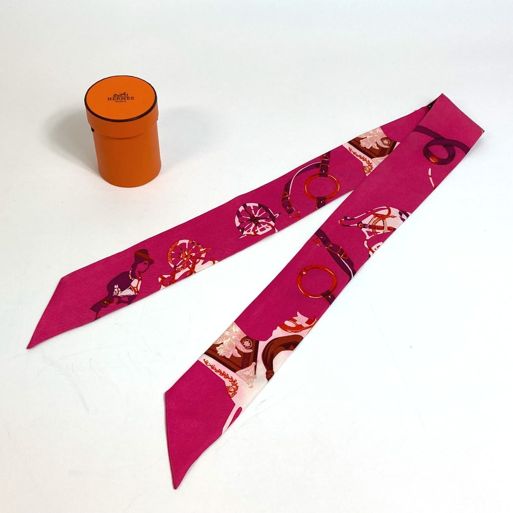 HERMES scarf silk pink Fashion Accessories Overall handle Women Used