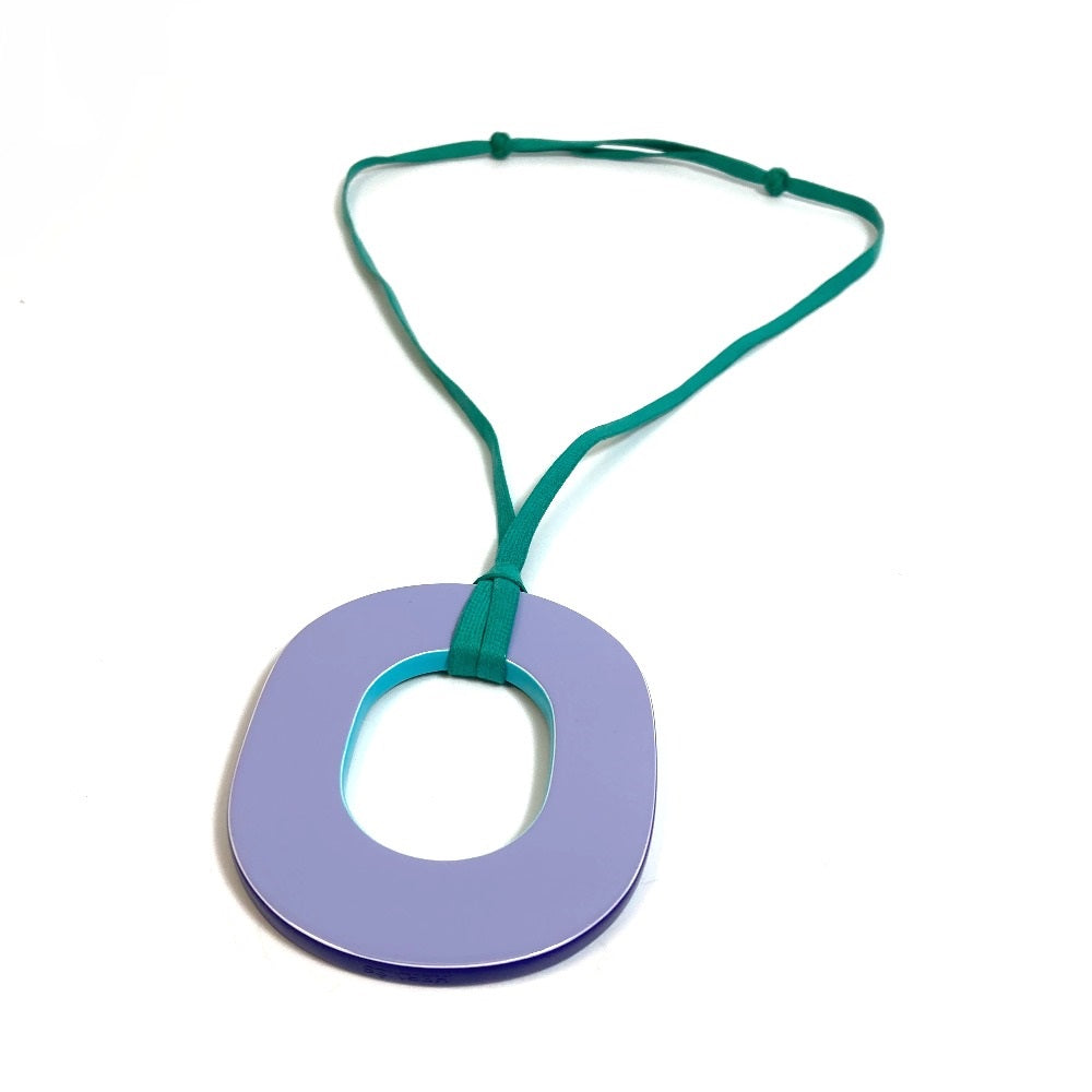 HERMES Necklace lacquer Green type x Purple type Ism Pigman GM Women Used
