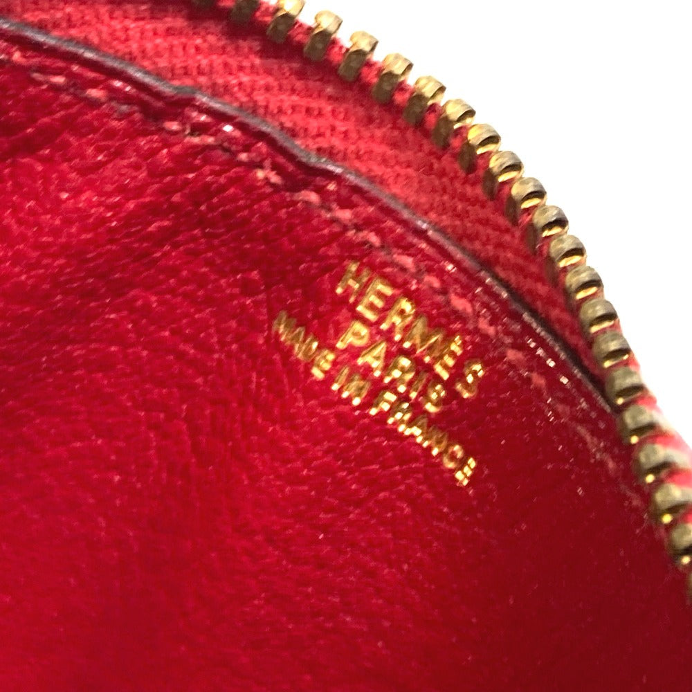 HERMES Coin case leather red x yellow x green watermelon unisex(Unisex) Used