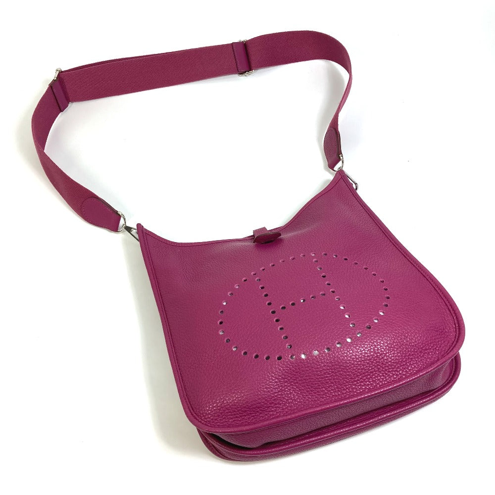 HERMES Shoulder Bag Taurillon Clemence Purple type Evelyn3 PM Troyes Women Used