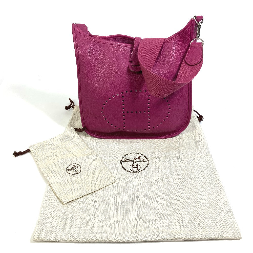 HERMES Shoulder Bag Taurillon Clemence Purple type Evelyn3 PM Troyes Women Used