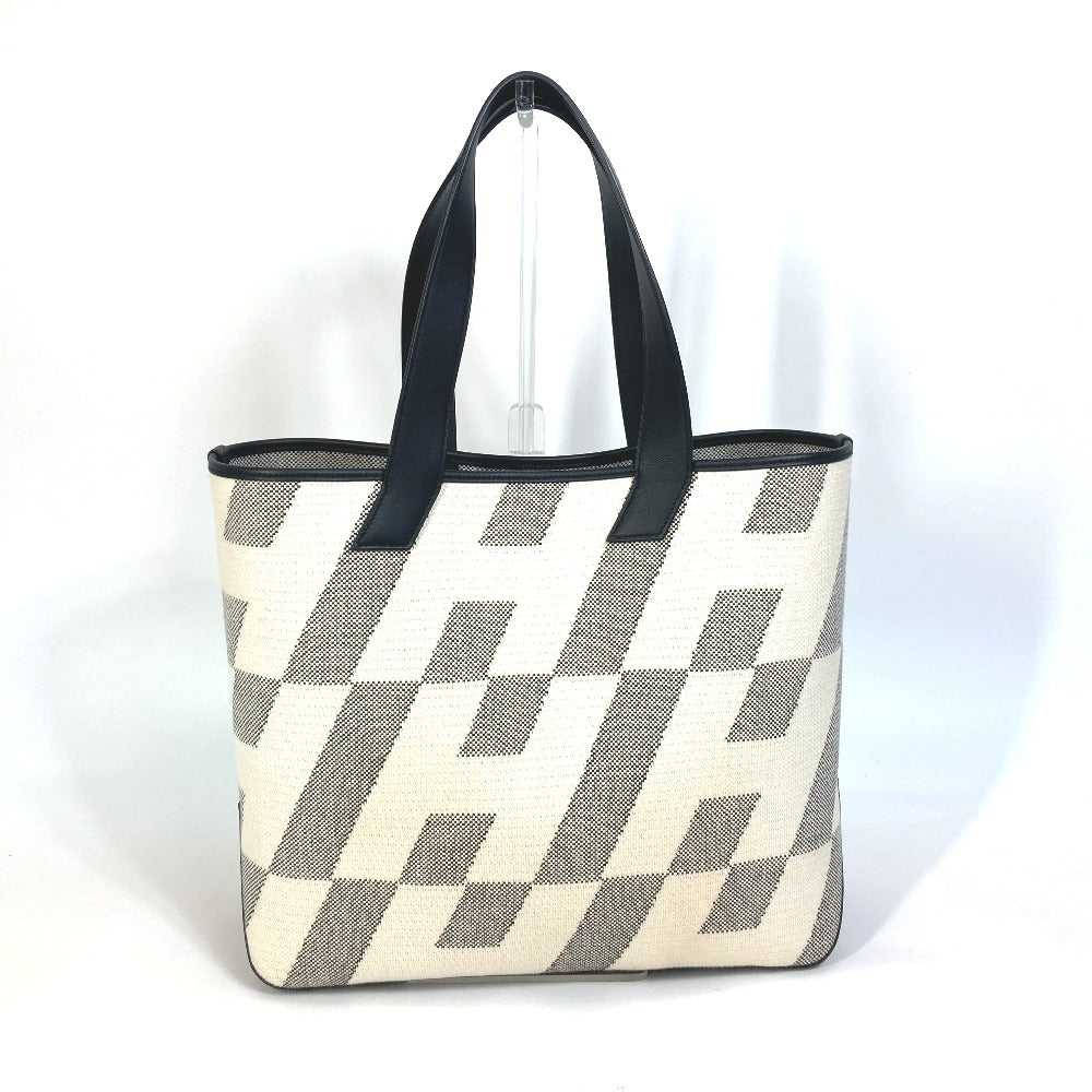 HERMES Tote Bag Canvas, Vaux Swift Black / White / Gray Hippo Bias H 40 Ambier GM Women Used