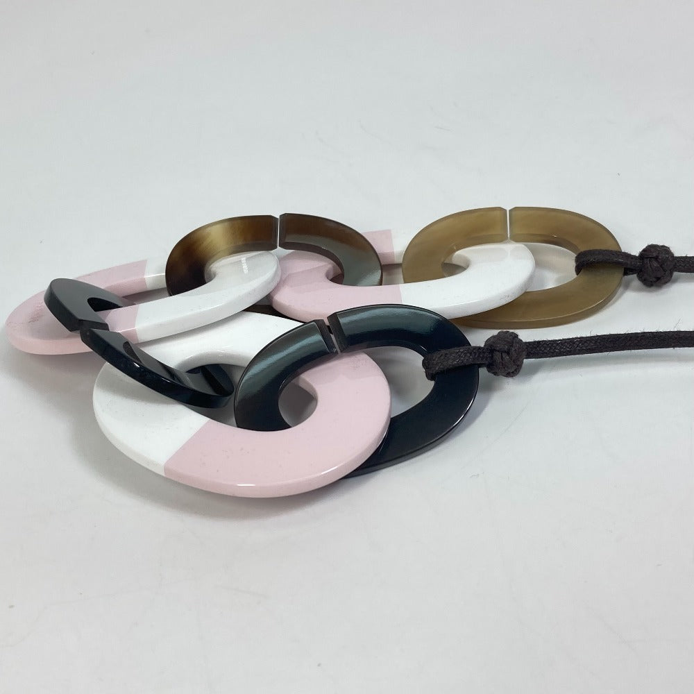 HERMES Necklace Buffalo horn pink Accessories Dip Die Necklace Women Used