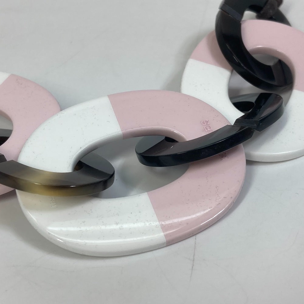 HERMES Necklace Buffalo horn pink Accessories Dip Die Necklace Women Used