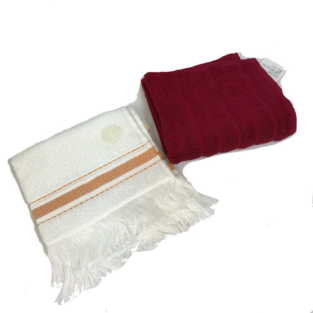 HERMES towel cotton white Face towel labyrinth