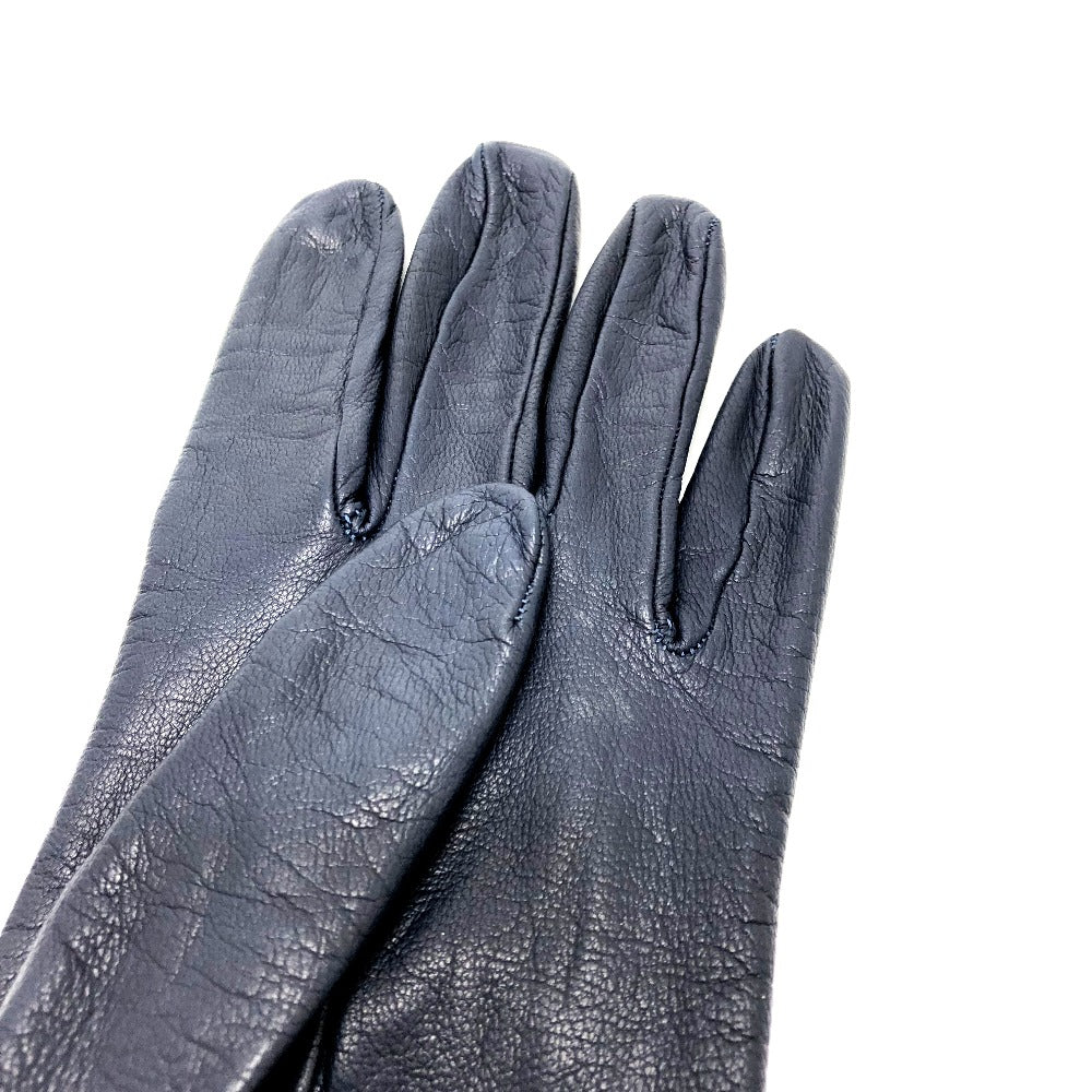 HERMES Glove leather Navy / Red Fashion Accessories apparel Women 6 Used