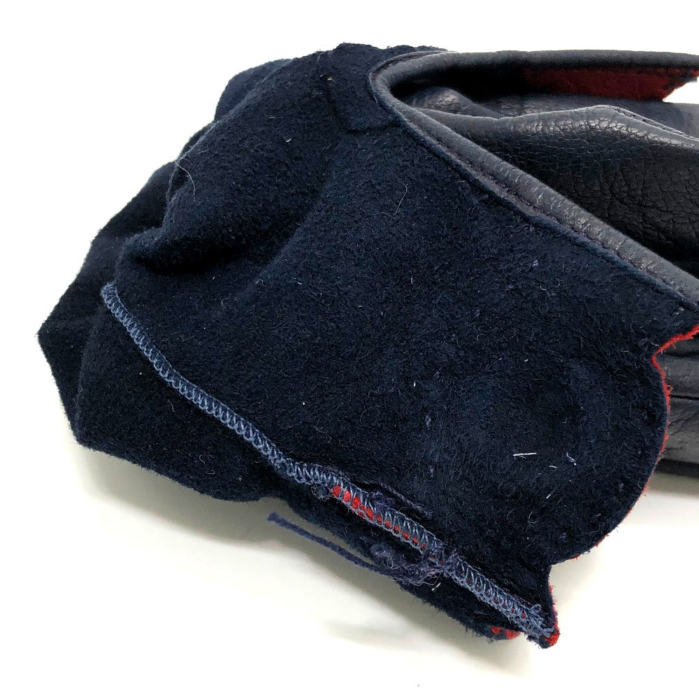 HERMES Glove leather Navy / Red Fashion Accessories apparel Women 6 Used