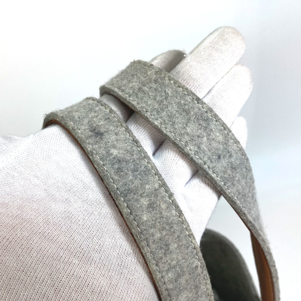 HERMES Tote Bag Felt, Leather gray Shoulder Bag Shoulder Bag Tote Bag Women Used