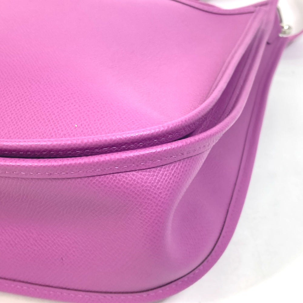 HERMES Shoulder Bag Epsom purple H logo punching Evelyn 2 GM Women Used
