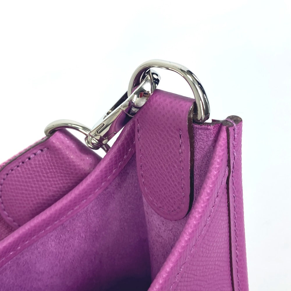 HERMES Shoulder Bag Epsom purple H logo punching Evelyn 2 GM Women Used