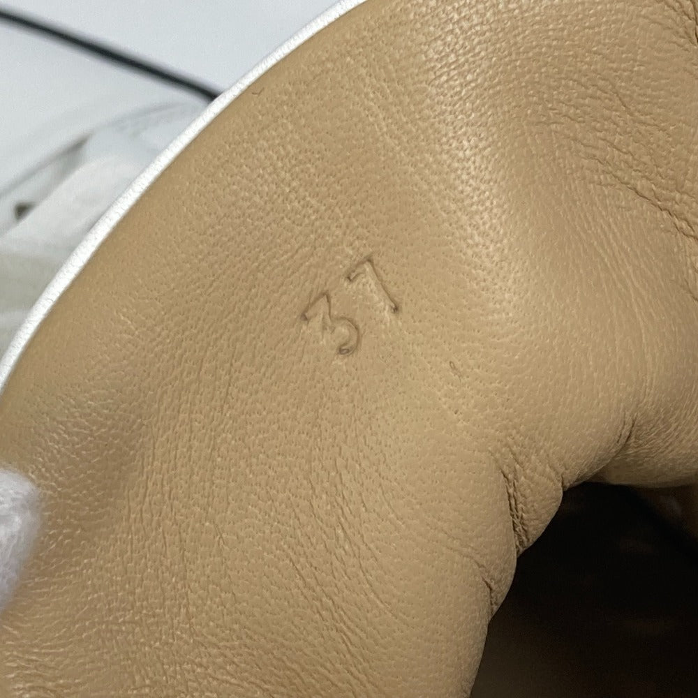 HERMES sneakers leather white punching High cut Women 37 Used
