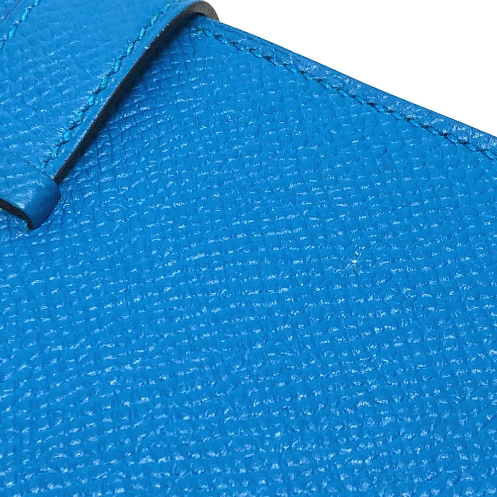 HERMES Long Wallet Purse Epsom blue Beansufla Wallet Women Used