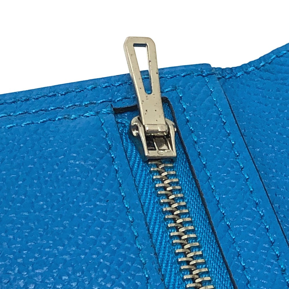 HERMES Long Wallet Purse Epsom blue Beansufla Wallet Women Used