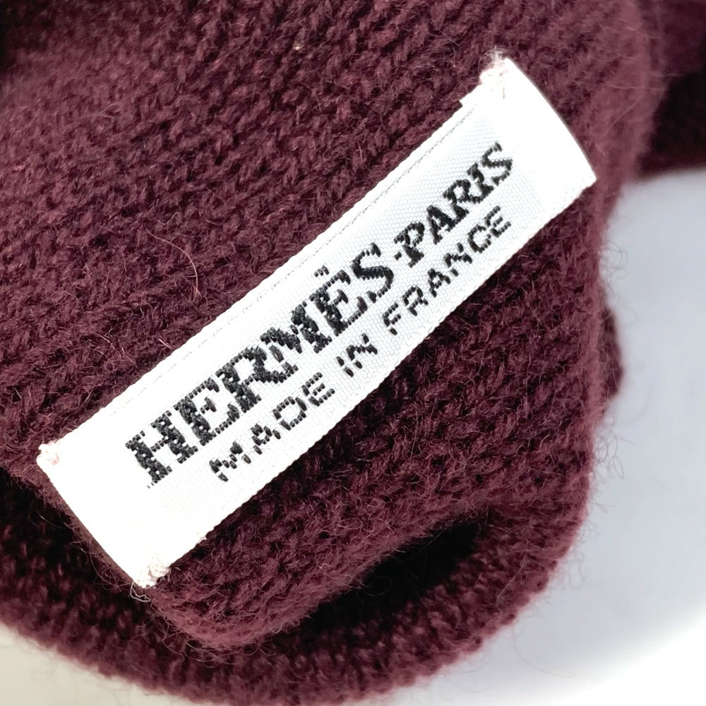 HERMES Glove cashmere Bordeaux apparel Women S Used